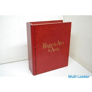Enesco Raggedy Ann & Andy book type wooden box red system accessories storage