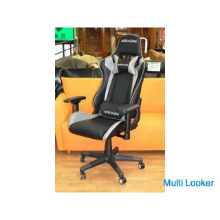 Gaming Chair MD Racing Black/Gray Reclining Stepless Adjustment