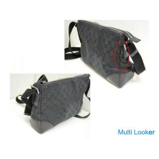 Genuine Gucci shoulder bag 114273 Black GG pattern GG campus Diagonal hanging