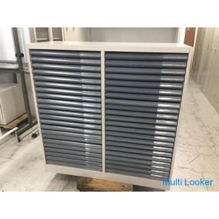 Used KOKUYO A3 letter case 2 rows shallow 22 steps clear cabinet document organizer width 1050 x dep