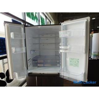 2013 Mitsubishi 600L Refrigerator Double door MR-JX60W-RW For wood grain family Cleaned