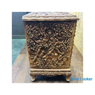 Indonesian Storage Shelf Retro Antique Collection Wood Carving Crafts Antiques