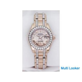 Rolex Pearlmaster | REF. 80285 | Diamond 6, Bezel & Bracelet | Mother of Pearl Dial | 18k Rose G