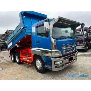 [With vehicle inspection] Mitsubishi Fuso Super Great dump model QKG-FV50VX 7 speed 380PS 2 differen